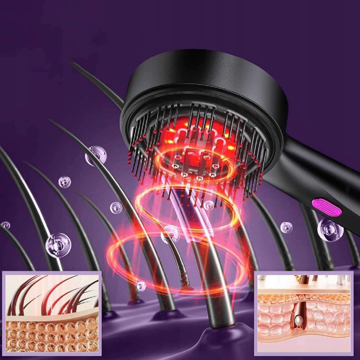 Jedinečná vibračná kefa na vlasy s aplikátorom